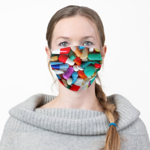 colorful pills adult cloth face mask