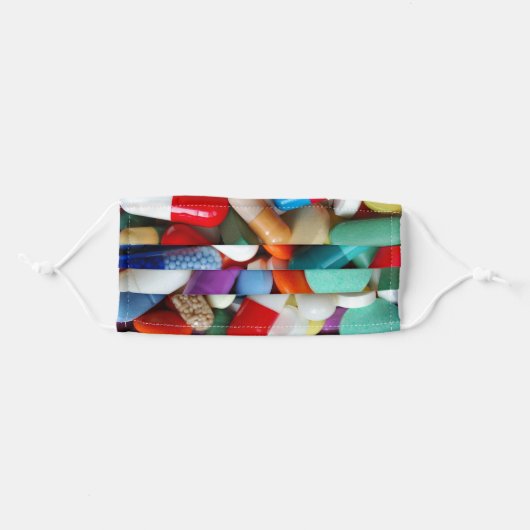 colorful pills adult cloth face mask (Front, Folded)