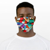 colorful pills adult cloth face mask (Worn)