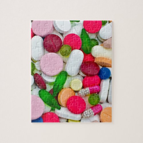 Colorful pills custom product jigsaw puzzle