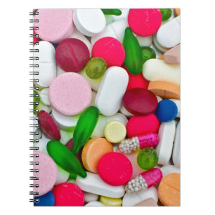 Colorful pills custom product notebook