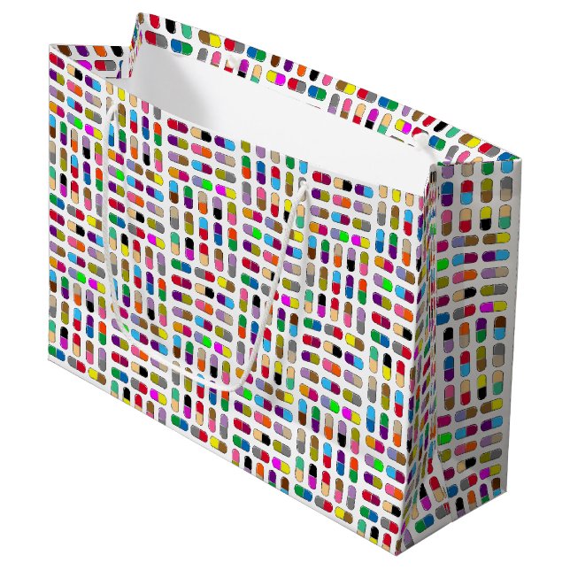 Colorful pills large gift bag (Front Angled)