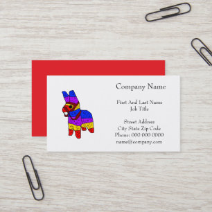 Colorful Piñata Cartoon for a Fiesta in Mexico  Business Card