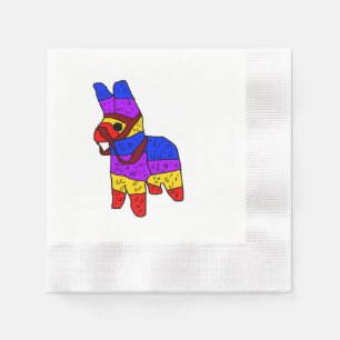 Colorful Piñata Cartoon for a Fiesta in Mexico Paper Napkins