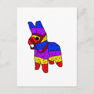 Colorful Piñata Cartoon for a Fiesta in Mexico  Postcard