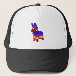 Colorful Piñata Cartoon for a Fiesta in Mexico Trucker Hat