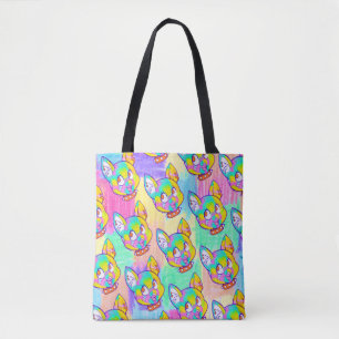 Colorful Pinata Kitten Doodle Dreamcore Kidcore Tote Bag