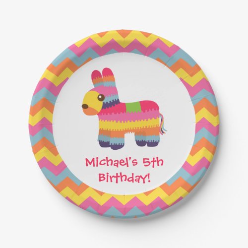 Colorful Pinata Mexican Fiesta Kids Party Plates