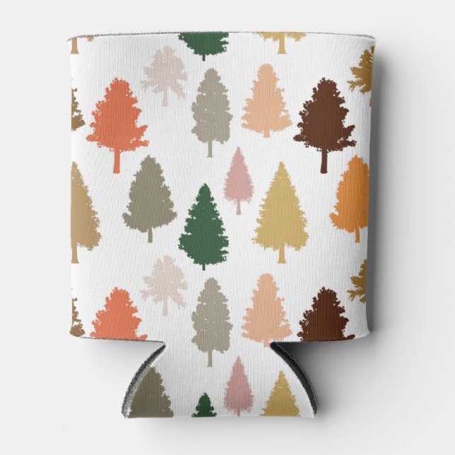 Colorful Pine Tree Pattern Can Cooler (Front)