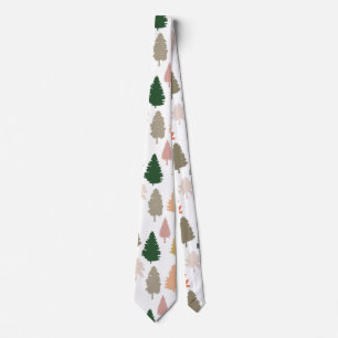 Colorful Pine Tree Pattern Neck Tie