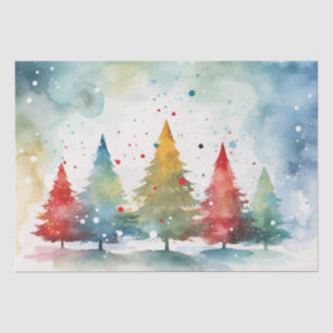 Colorful Pine Trees Christmas Tissue Paper