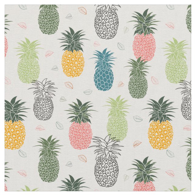 Colorful Pineapple Fabric (Close Up)