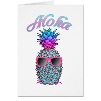 Colorful Pineapple Hawaiian Aloha Cards