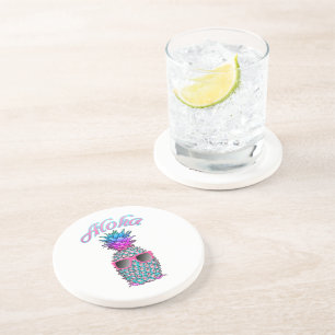 Colorful Pineapple Hawaiian Aloha Coaster