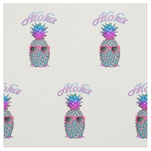 Colorful Pineapple Hawaiian Aloha Fabric