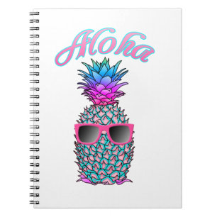 Colorful Pineapple Hawaiian Aloha Notebook