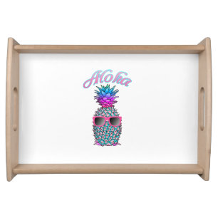 Colorful Pineapple Hawaiian Aloha Serving Tray
