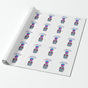 Colorful Pineapple Hawaiian Aloha Wrapping Paper