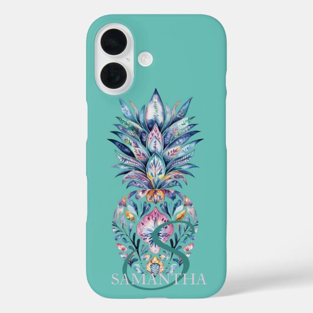 Colorful Pineapple Mint Green Case-Mate iPhone Case (Back)