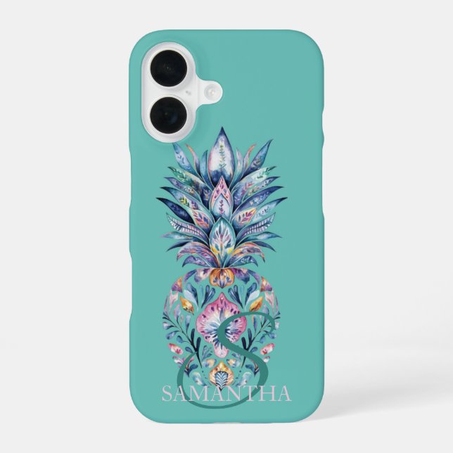 Colorful Pineapple Mint Green Iphone Case (Back)