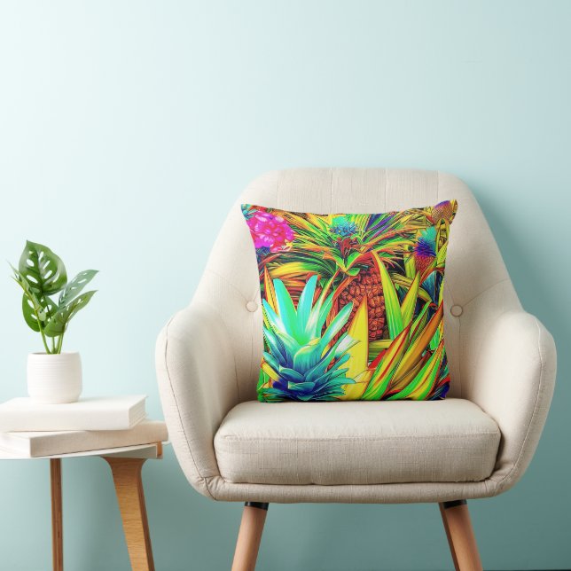 COLORFUL PINEAPPLE  PATTERNS  THROW PILLOW (Chair)