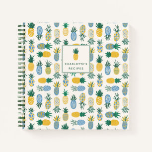 Colorful Pineapple Personalized Recipe Notebook
