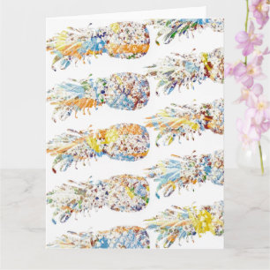 Colorful Pineapple Print Card