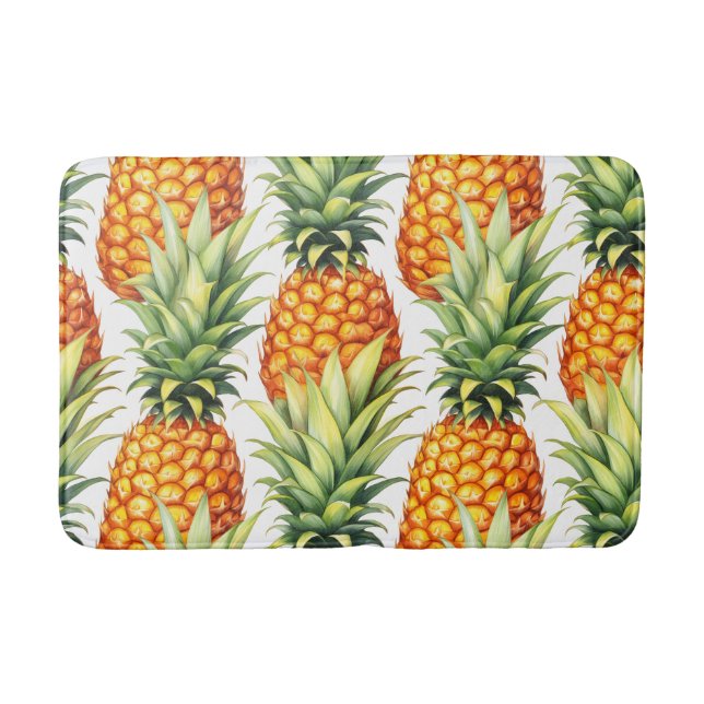 Colorful Pineapple Summer Tropical Pattern  Bath Mat (Front)