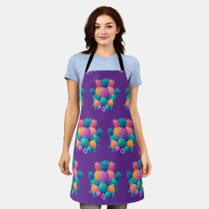 Colorful pineapples apron