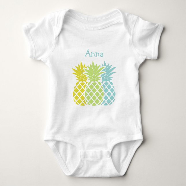 Colorful Pineapples Baby Bodysuit (Front)