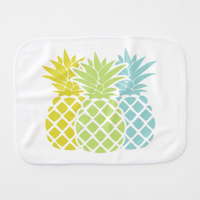 Colorful Pineapples Burp Cloth (Front Horizontal)
