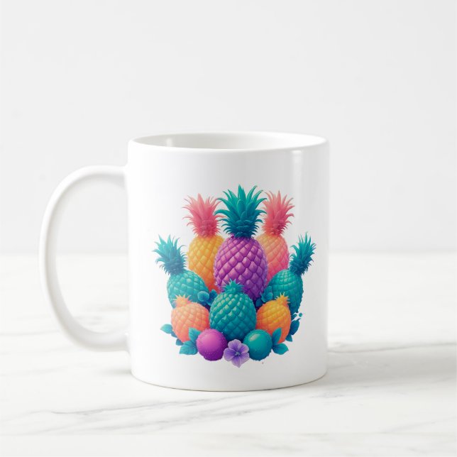 Colorful pineapples coffee mug (Left)