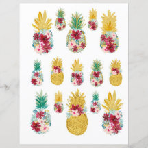Colorful Pineapples Cutout for Scrapbook & Journal