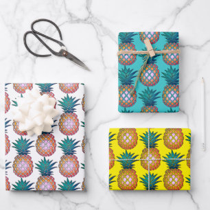 Colorful Pineapples Wrapping Paper Sheets