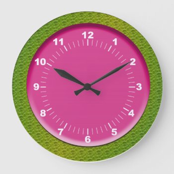 Colorful Pink And Green Wall Clock by LittleThingsDesigns at Zazzle