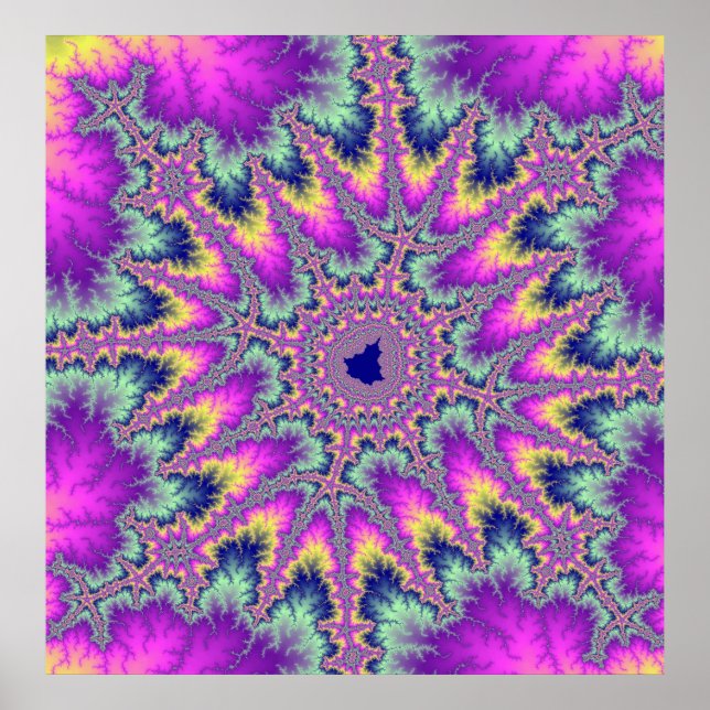 Colorful Pink and Mint Green Rainbow Poster (Front)