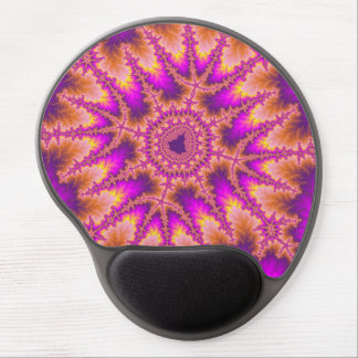 Colorful Pink and Orange Fractal Gel Mouse Pad