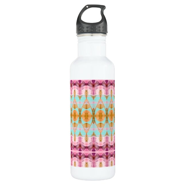 Colorful Pink And Plum  Stainless Steel Water Bottle (Front)