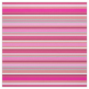 Colorful pink and white striped, fabric