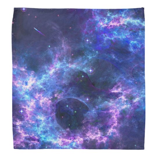 Colorful Pink Blue Galaxy Nebula Pattern Bandana