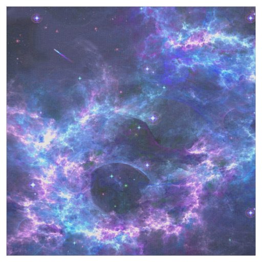 Colorful pink blue galaxy nebula pattern fabric | Zazzle