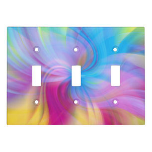 Colorful Pink Blue Modern Digital Fine Abstract Light Switch Cover