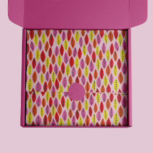 Colorful Pink Bright Leaf pattern Tissue Paper