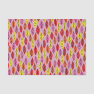 Colorful Pink Bright Leaf pattern Tissue Paper