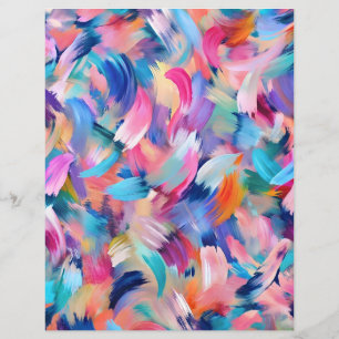 Colorful pink brush strokes scrapbook paper