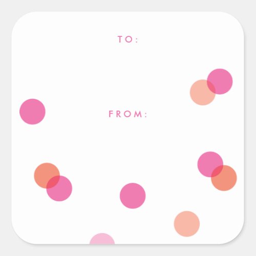 Colorful Pink Confetti  Gift Square Sticker
