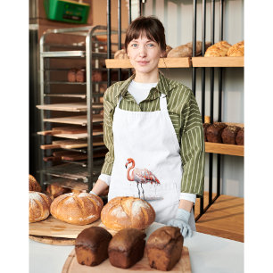 Colorful Pink Flamingo, customizable Adult Apron