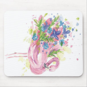 Colorful Pink Flamingo Print Art Lovers Mouse Pad
