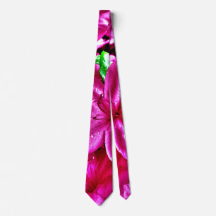 Colorful Pink Floral Azalea Tie