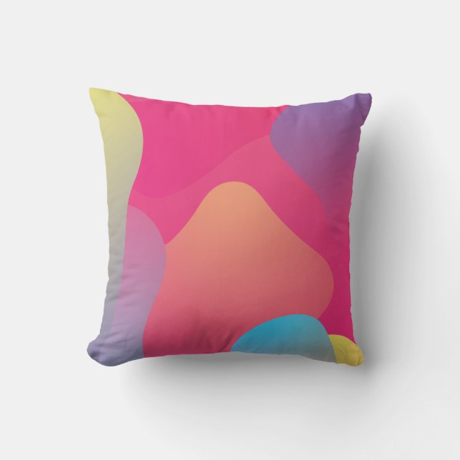 Colorful Pink Gradient  Throw Pillow (Front)